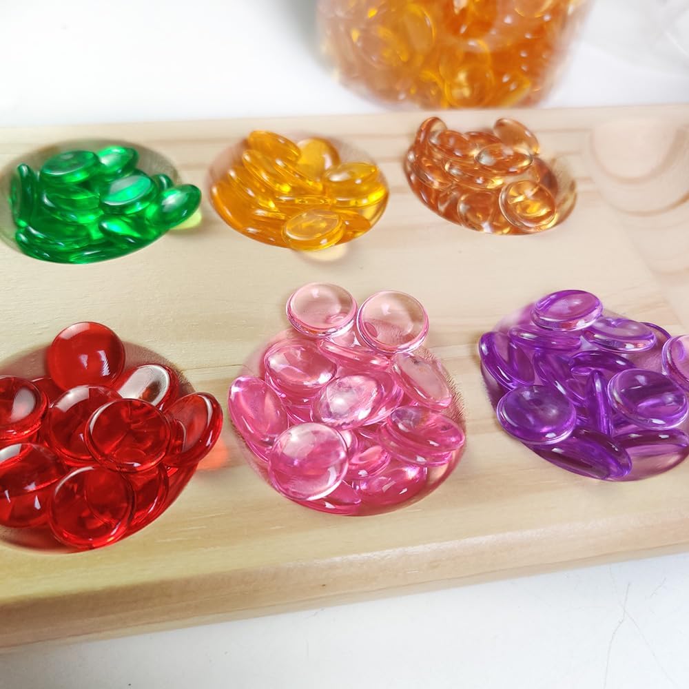 HappyFiller Bright Pink Wedding Centerpieces Party Decor 630 PCS 0.6 Inch Acrylic Flat Marbles Vase Fillers Gems Cabochons Dome Tiles,Crafts,Photo Charm,Table Scatter,Makeup Brush,Candle Holder