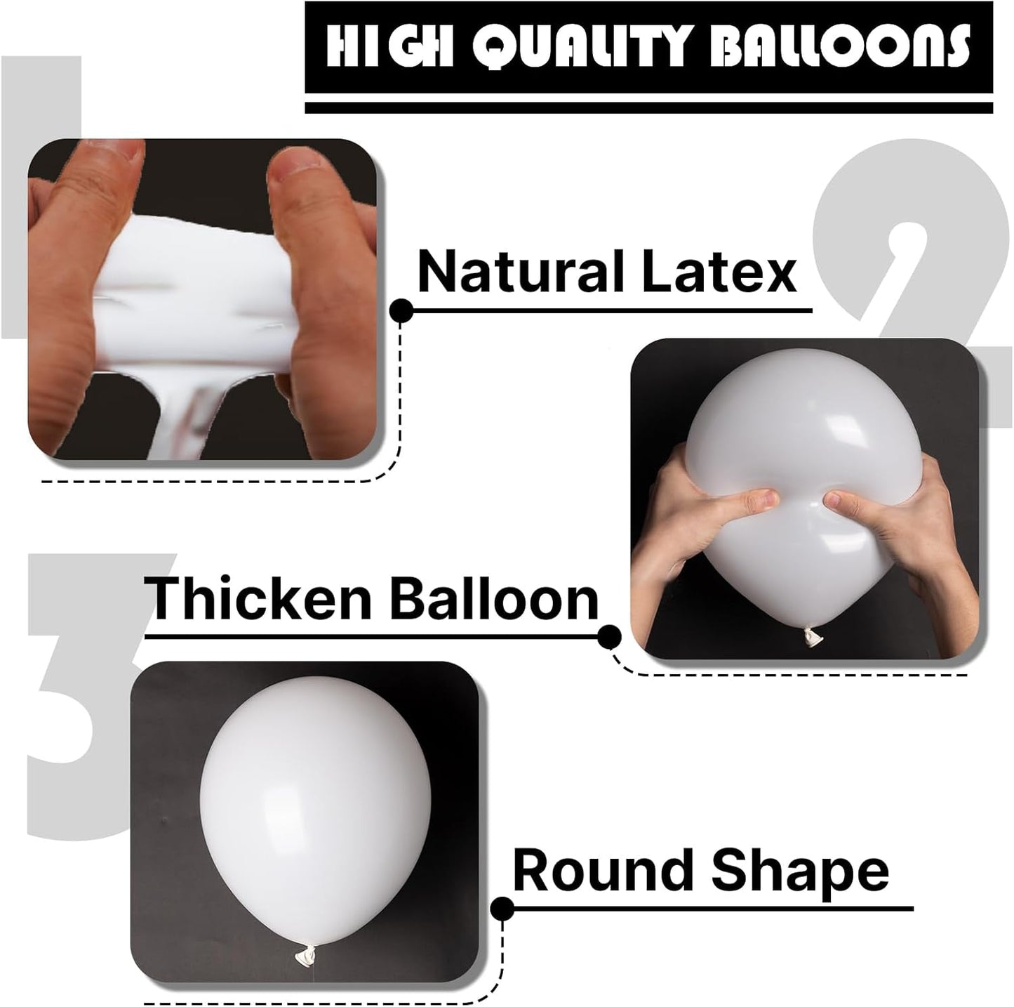 PartyWoo Balloons, 50 pcs 5 Inch Matte White Balloons, for Balloon Garland or Balloon Arch as Party Decorations, Wedding Decorations, Neutral Baby Shower Decorations, White-Y13