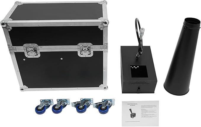Ueukpeea Co2 Confetti Cannon Machine, Manual/Pneumatic Control with Flight Case and Wheels Wedding Confetti Cannon for Birthday Parties Festivals Stage Performances