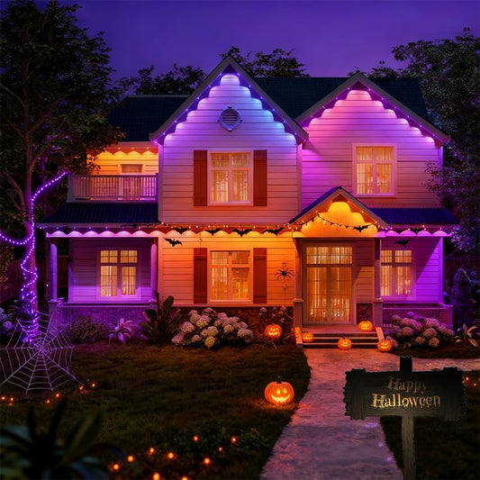 Permanent Outdoor Lights 54ft Smart Outdoor Christmas Lights with RGBCW 36 LED IP67 Waterproof Eaves Lighting with 213 Modes for Halloween Christmas Birthday Holiday Party APP/Remote Control