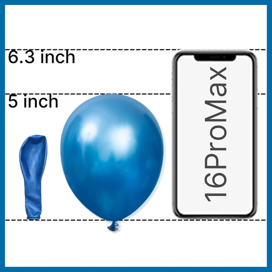 PartyWoo Metallic Blue Balloons 100pcs 5 Inch Small Mini Chrome Blue Latex Balloons for Graduation Wedding Baby Shower Engagement Baby Shower Wedding Bachelorette Birthday Party Decorations Blue-G106