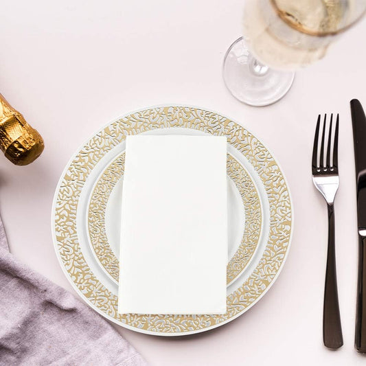 Vplus 400 Pack Premium Quality Guest Towels Disposable Dinner Napkins Soft, Absorbent, Party Napkins for Dinners or Catering Events,and Everyday Use (White, 400)