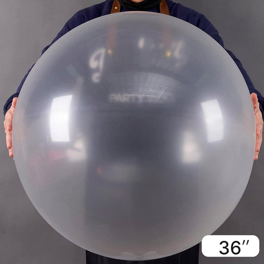 PartyWoo Clear Balloons 4 pcs 36 Inch Extra Large Big Jumbo Giant Transparent Bubble Latex Helium Balloons for Graduation Wedding Baby Shower Gender Reveal Birthday Party Decorations Clear-Y2