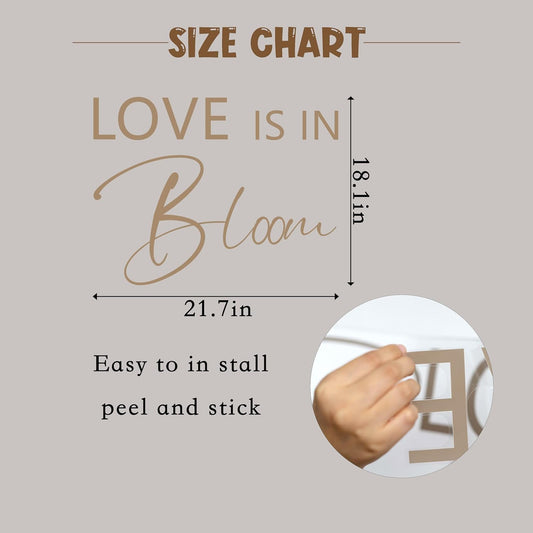 Love is in Bloom Bridal Shower Party Decal Sign - Bridal Shower Engagement Valentine Party Supplies Decoration,Wedding Party Decoration
