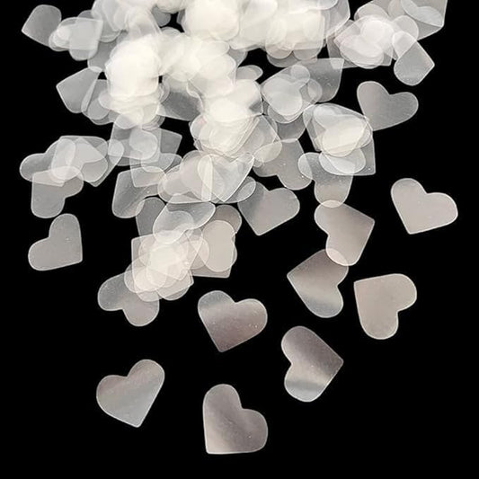 Dissolving Water Soluble Rice Paper White Wedding Heart Shaped Confetti 28000 Pieces 150 Gram Biodegradable Confetti Hearts for Send Off Outdoor Beach Reception Ceremony Celebration Classic Modern