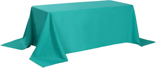 Rectangle Tablecloth 90x156 inch Washable Polyester Fabric Table Cloth for Wedding Party Dining Banquet Decoration(90x156, Turquoise)