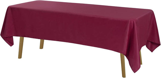 Rectangle Tablecloth 60x102 inch Washable Polyester Fabric Table Cloth for Wedding Party Dining Banquet Decoration(60x102, Burgundy)