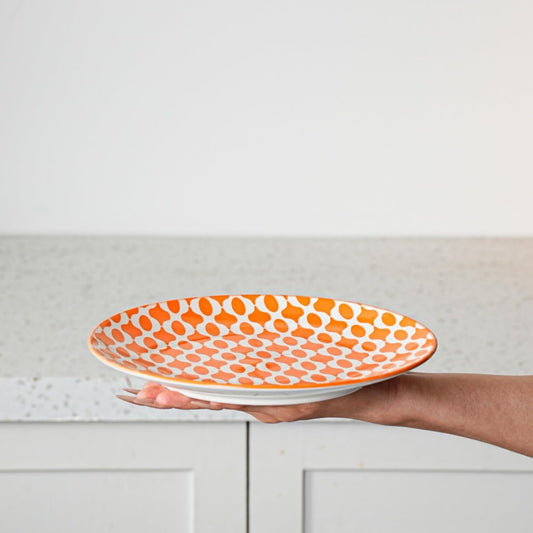 Ceramic Salad Plates Set - 8.5 Inch Small Round Kitchen Dinner Dishes Scratch Resistant Porcelain Microwave Dishwasher Safe - for Sandwich Dessert Pasta Appetizer - Set of 6 - Assorted Colors