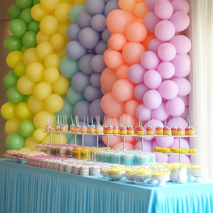 Pastel Balloons 60 Pcs 12 Inch Pastel Rainbow Multicolor Macaron Balloons for Girls Boys Birthday Party Baby Shower Gender Reveal Easter Decorations