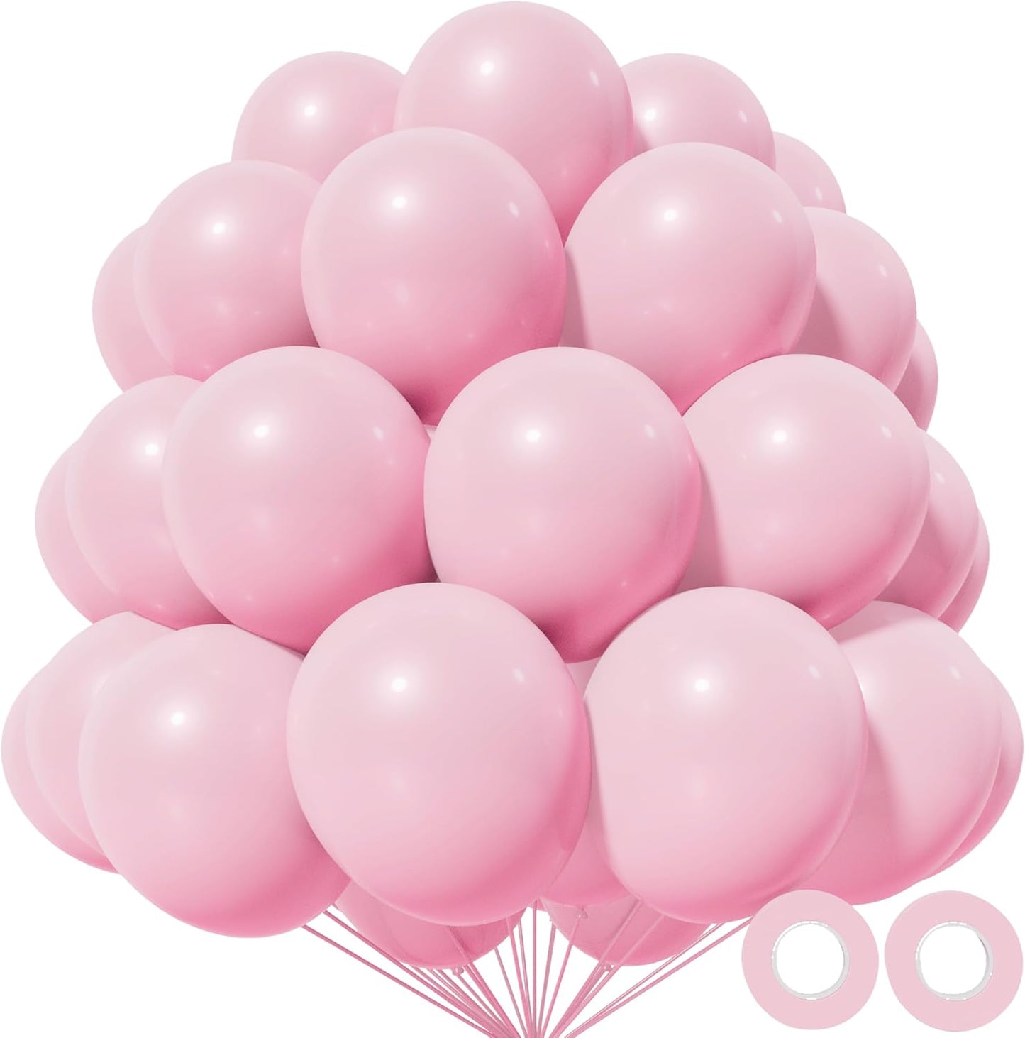 Pink Balloons 12 inch, 110pcs Latex Party Balloons Helium Quality for Birthday Graduation Baby Shower Valentines Christmas Wedding Party Decorations (Baby Pink)