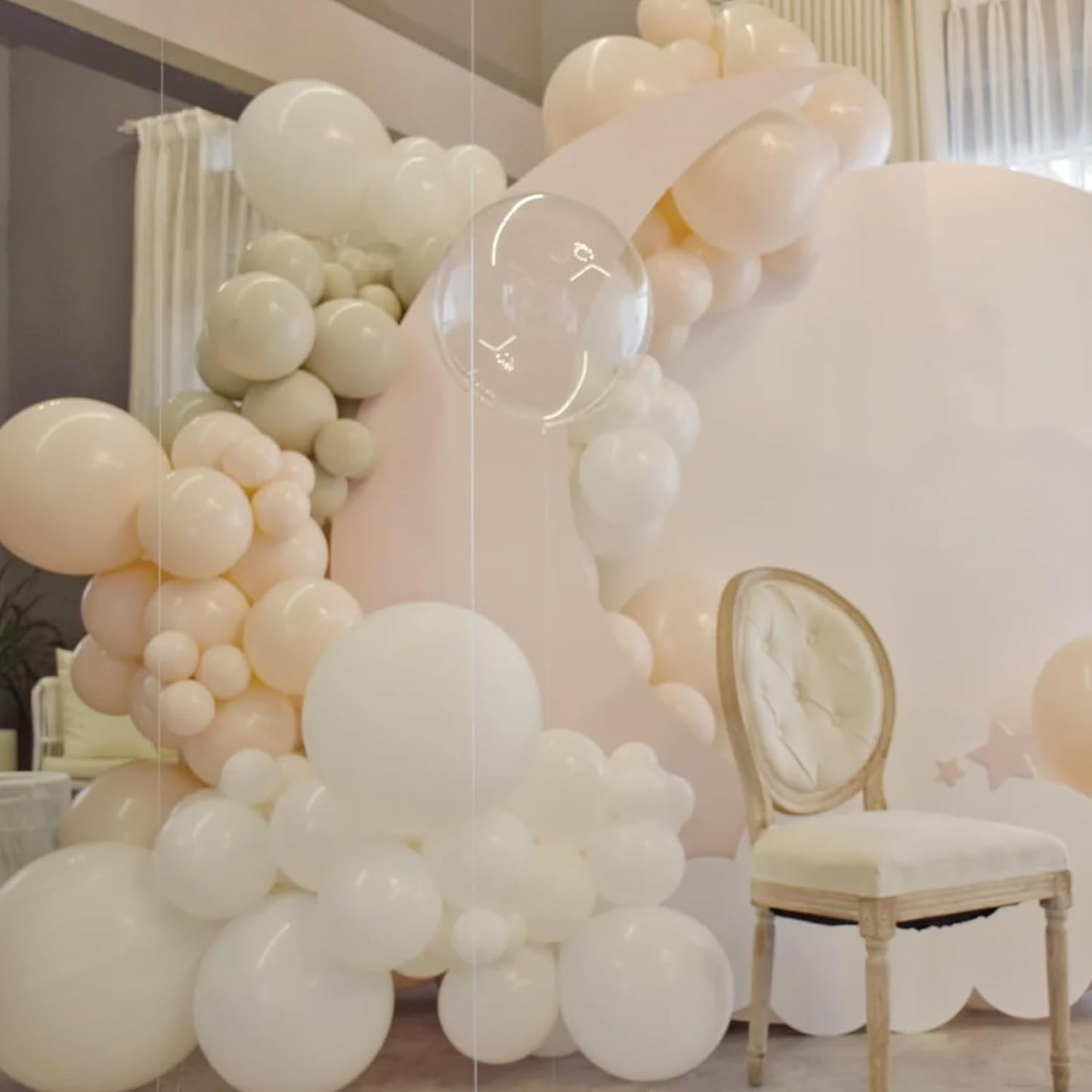 105pcs Ivory Balloons 12inch Party Latex Balloons for Boys Girls Birthday Baby Shower Gender Reveal Wedding Sunflower Party Decorations