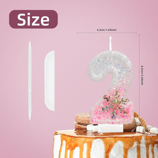 Snow Themed Birthday Candles, Pink 6th Birthday Candle for Party Decorations, Winter Birthday Party Supplies, Winter Onederland 6th Birthday Party Decorations, Number 6 Cake Topper Decoration