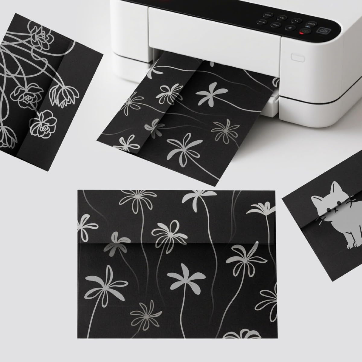 Keketer A4 Black 4x6 Envelopes 70 Pack Self - Seal, for 4x6 Cards, Weddings, Invitations, Baby Shower 4.25 x 6.25 Inches