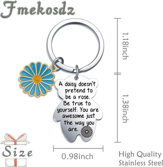 Daisy Flower Gifts For Women Friends Daisy Encouragement Gifts Uplifting Keychain