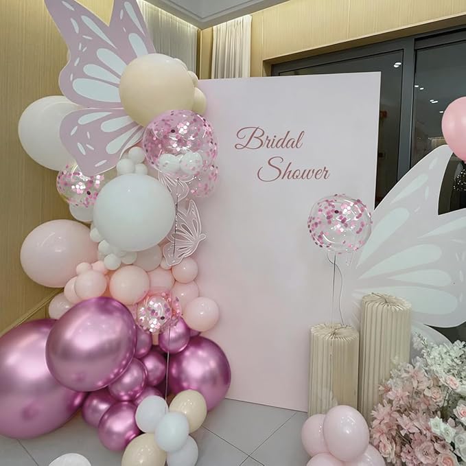 Pink and White Balloon Garland Arch Kit, 167Pcs Latex Balloons Different Sizes 18 12 10 5 inch for Women Girl Princess Birthday Bridal Baby Shower Wedding Party Decorations
