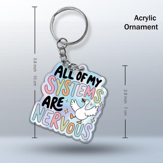 Funny Silly Goose Keychain for Women, Cute Goose Decor Acrylic Accessories Gag for Friends Coworkers Gifts