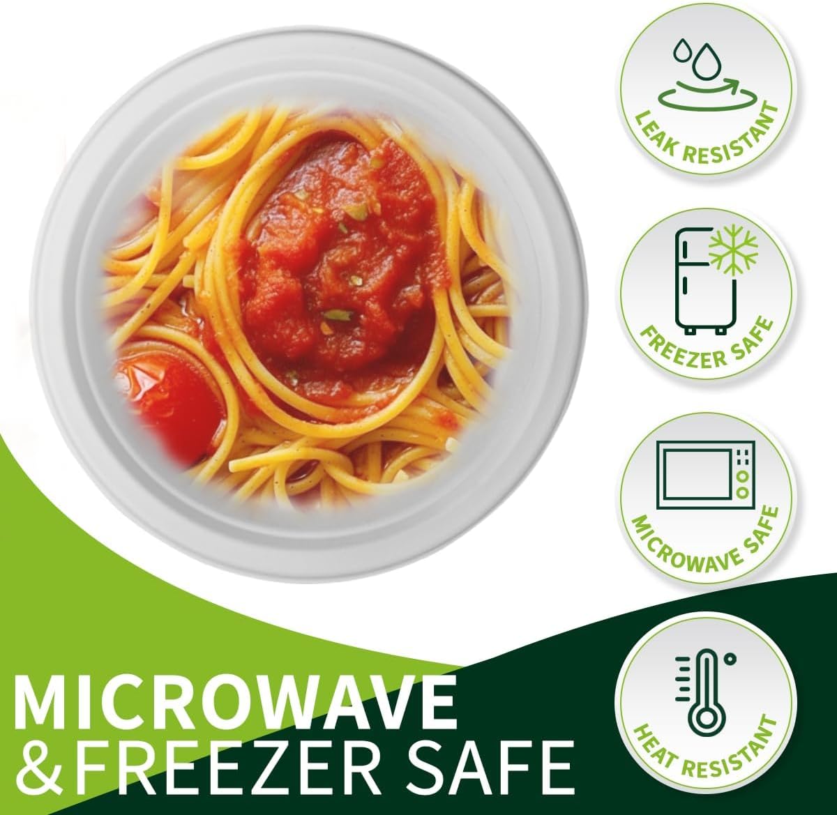 7 Inch Compostable Paper Plates 【White 150 Pack】, 100% Sugarcane Bagasse Small Dessert Plates, Bulk Disposable Plates, Sturdy Heavy Duty, Biodegradable Dinnerware for Party, Picnic, BBQ