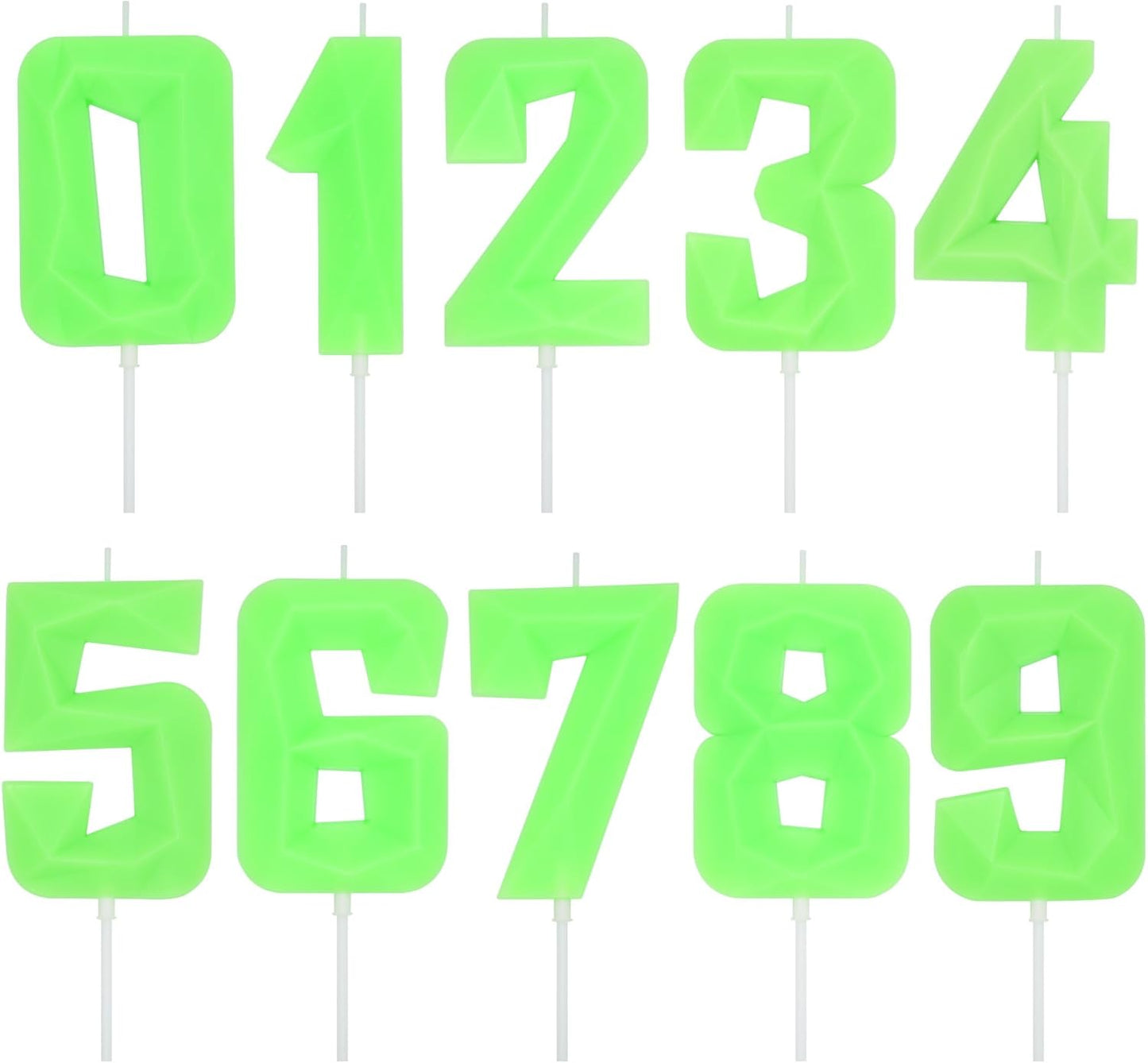 DERVENTA Large Birthday Candle Number 3D Luminous Green 3.7 inch Party Celebration Anniversary Decoration Cake Topper 1 Piece (Luminous Green Number 7)