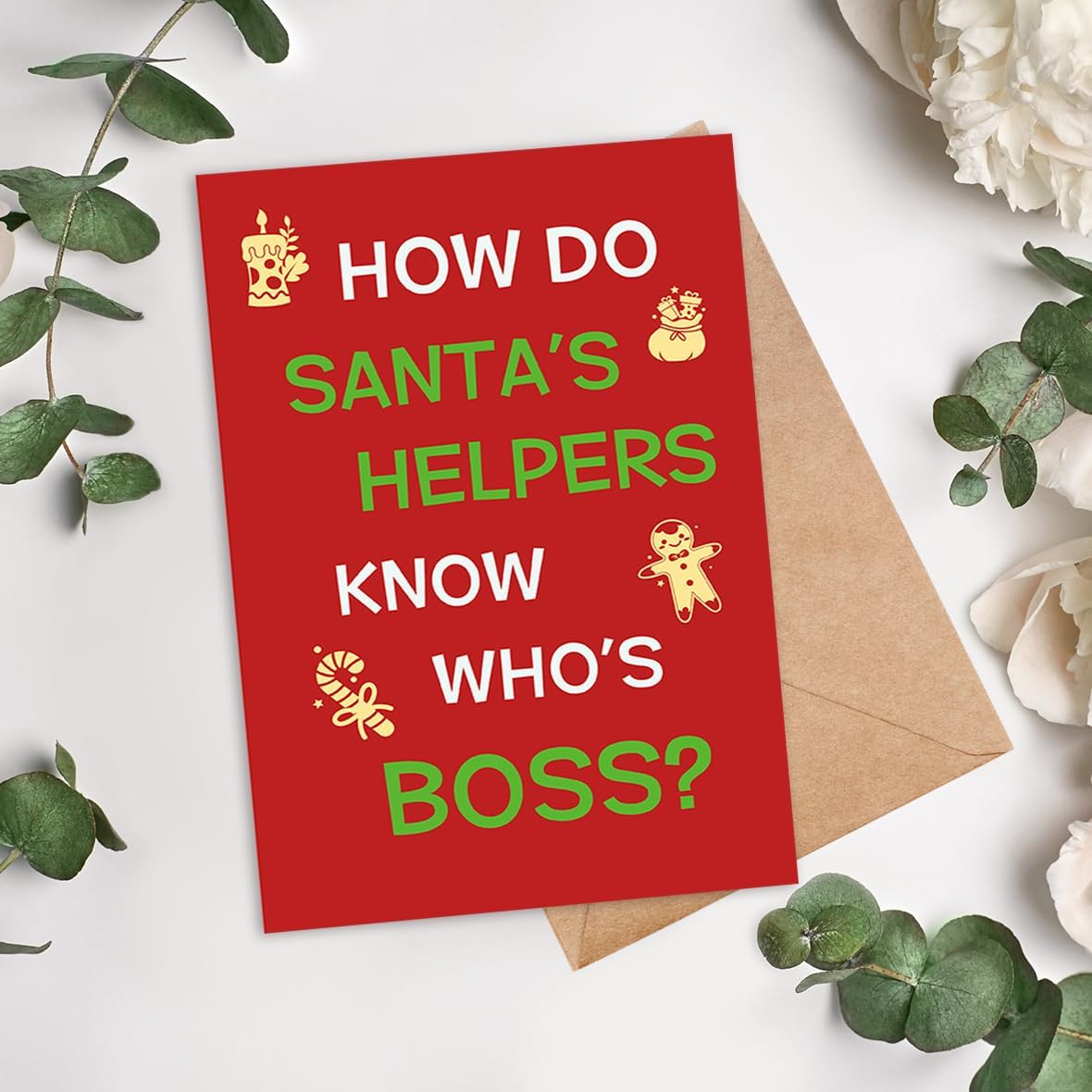 Funny Boss Christmas Card Gift for Women Men, Christmas Thank You Card for Boss
