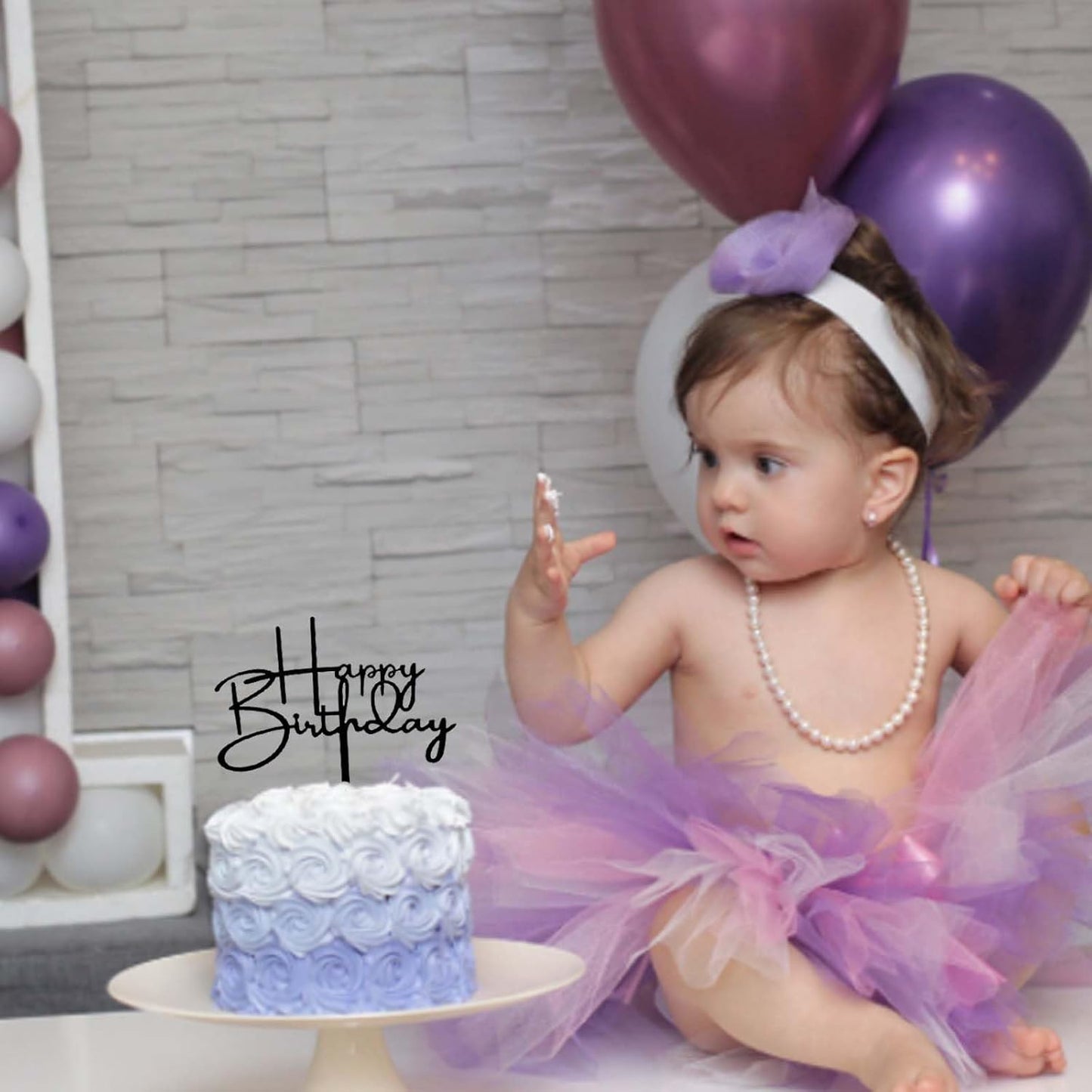 Happy Birthday Cake Topper sign Black DIY Acrylic Birthday Cake Topper Decoration For Birthday Party Decorations Supplies(Black 3)