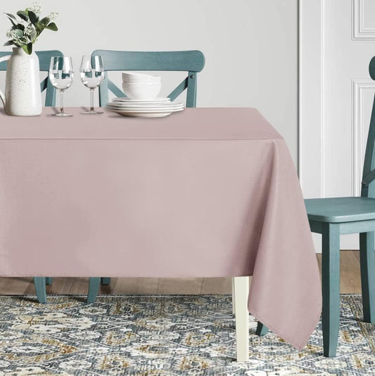 sancua Rectangle Tablecloth - 54 x 120 Inch - Stain and Wrinkle Resistant Washable Polyester Table Cloth, Decorative Fabric Table Cover for Dining Tables, Buffet Parties and Camping, Blush