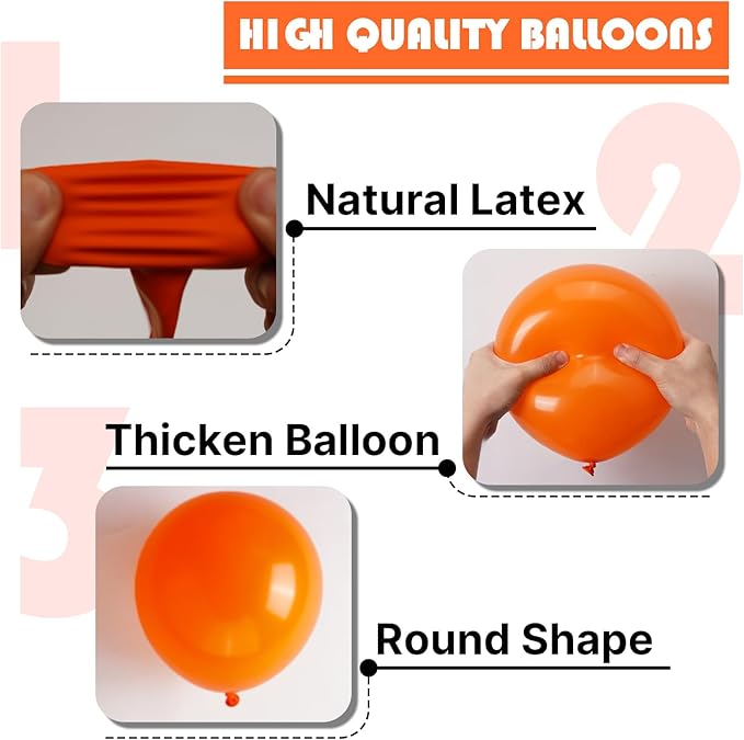PartyWoo Orange Balloons 140pcs Different Sizes of 18 12 10 5 Inch Matte Fall Balloon Arch Kit Garland for Thanksgiving Halloween Little Cutie Baby Shower Birthday Party Decorations Orange-Y9