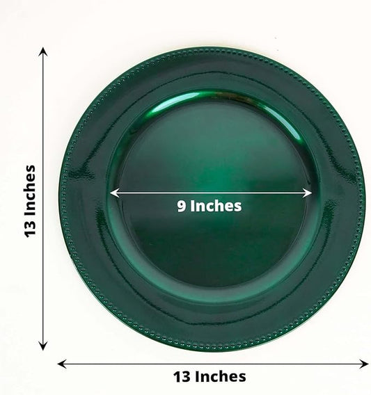Efavormart 12 pcs 13" Hunter Green Round Charger Plates for Tabletop Decor Holiday Wedding Catering Event Decoration