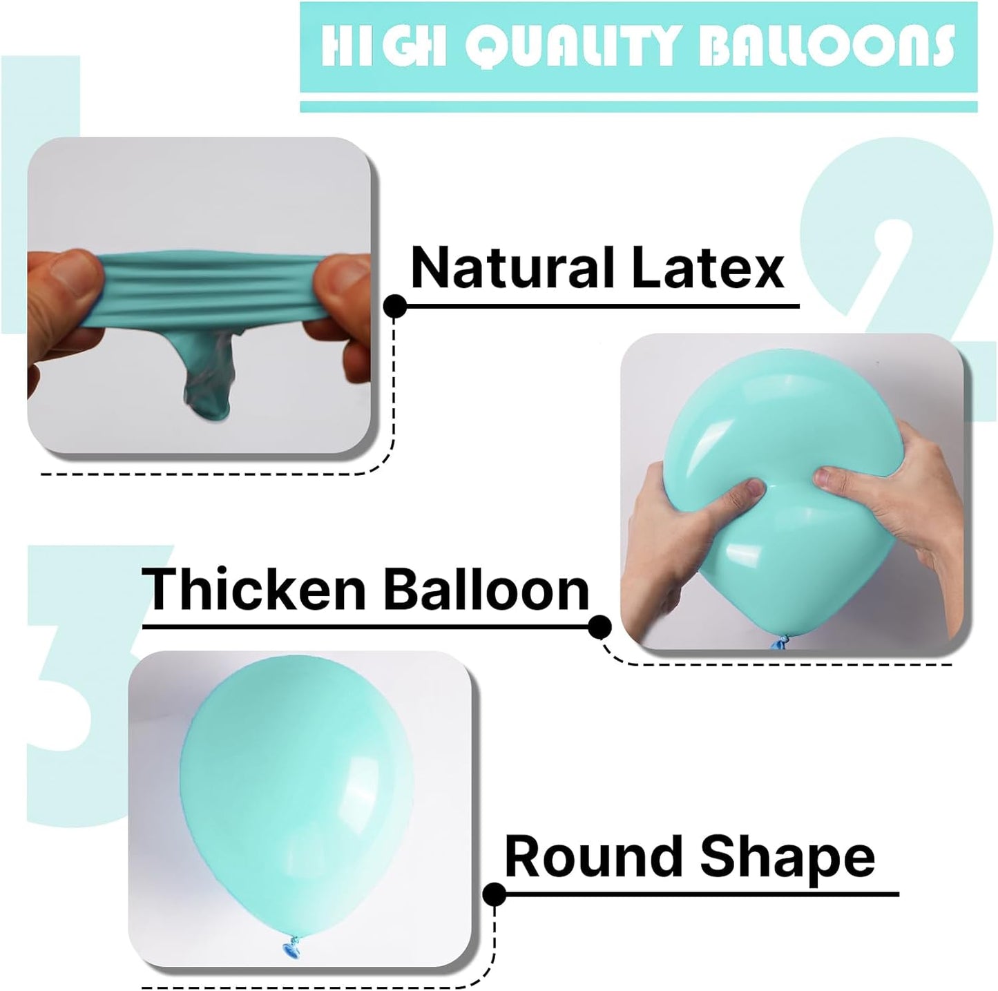 PartyWoo Teal Balloons 50 pcs 5 Inch Small Mini Pastel Teal Turquoise Peppermint Mint Balloons for Graduation Gender Reveal Baby Shower Wedding Anniversary Birthday Party Decorations Mint-Q03
