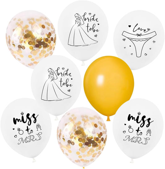 Bachelorette Balloon Gold Bride Balloons Printed for Bachelorette Party Decorations,Bridal Shower Decorations