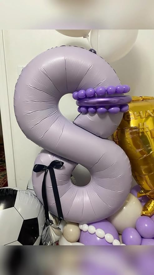 Lilac 5 Balloon, Number Balloons 40 Inch, 5th Birthday Balloon Decorations, Lavender Party Supplies, 5 Number Balloons, Number 5 Balloon