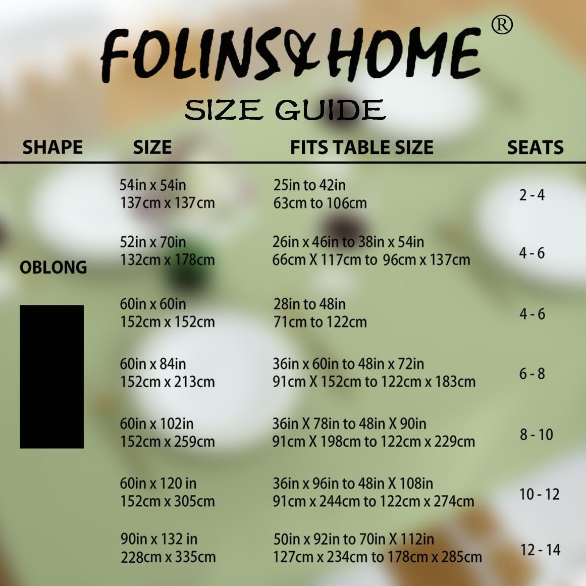 FOLINS&HOME Sage Green Rectangle Tablecloth - 52 x 70 Inch Light Green Wrinkle Free Waterproof Polyester Table Cloths, Spillproof 210 GSM & Washable Table Cover for Party, Banquet, Oblong/Rectangular