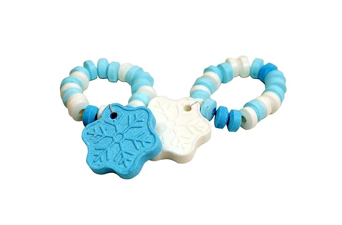 Snowflake Candy Bracelets (24 Pieces) Winter Candy Individually Wrapped - Snow Flake Shaped Blue and White - Great for Frozen Party Favors, Pinatas, Kids Birthday Favor Bags, Holiday Stocking Stuffers