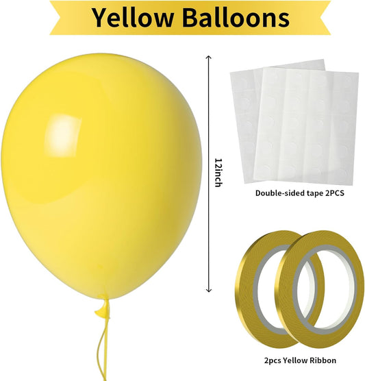 Yellow Balloons 100 Pack 12 Inch Yellow Latex Balloons for Baby Shower Gender Reveal Engagement Graduation Birthday Party Decorations