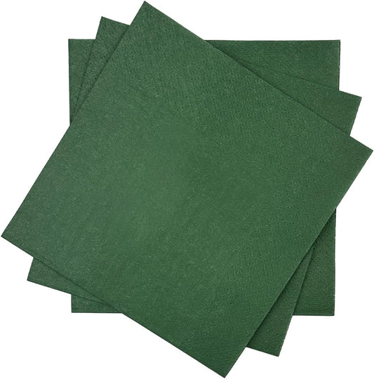 Christmas Green Cocktail Napkins 5 * 5inch disposable Beverage Napkin paper for Cocktail, Wedding, Dinner,Birthday Party Dessert Wine Paper Napkins( 120 Count)