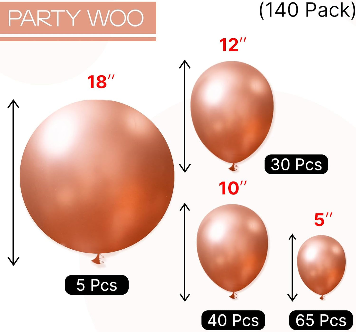 PartyWoo White Sand Balloons 140pcs Different Sizes of 18 12 10 5 Inch Off White Beige Cream Ivory Boho Neutral Balloon Arch Kit Garland for Wedding Baby Shower Birthday Party Decorations White-F12