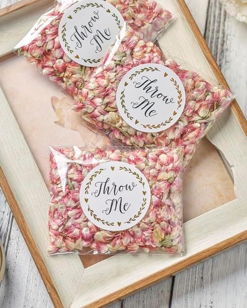 RainbowPana 12 Pack Biodegradable Confetti, Dried Flower Petals, Biodegradable Flower Petals for Weddings, Wedding Send Off Ideas, Flower Confetti, Wedding Exit Ideas - Pink