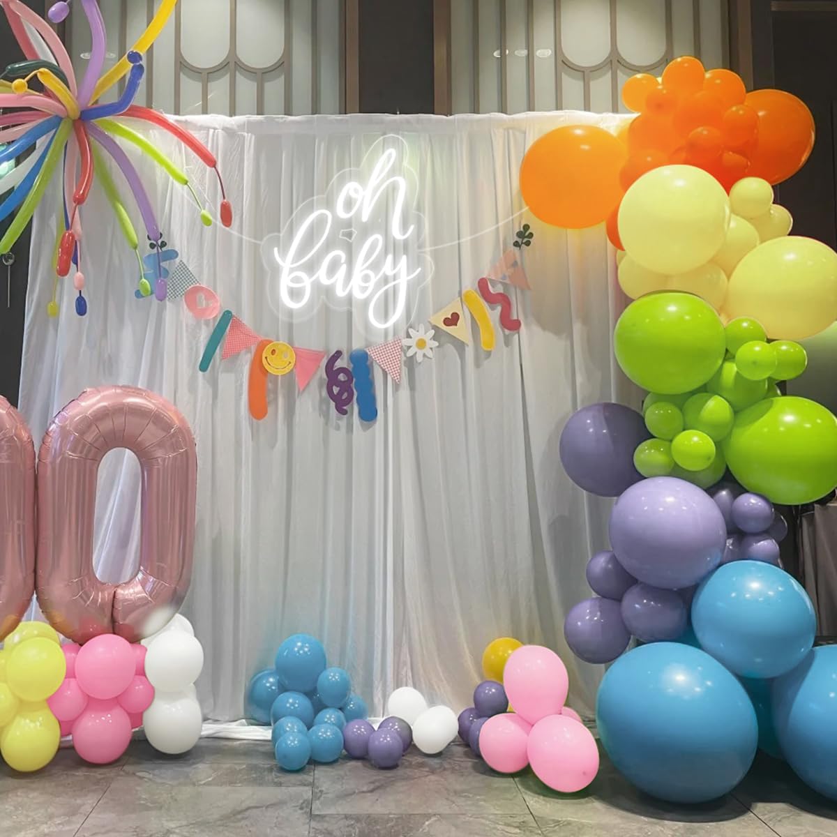 Colorful Rainbow Balloon Arch Kit, 166Pcs Multicolor Birthday Bright Balloons Garland for Birthday Baby Shower Wedding Party Decorations