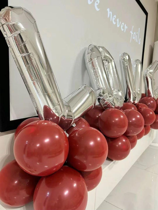 Ruby Red Balloons 100 pcs Dark Red Latex Balloon Different Sizes 18 12 10 5 Inch Premium Helium Balloons for Balloon Garland Arch Birthday Party Wedding Valentine's Day Christmas Decorations