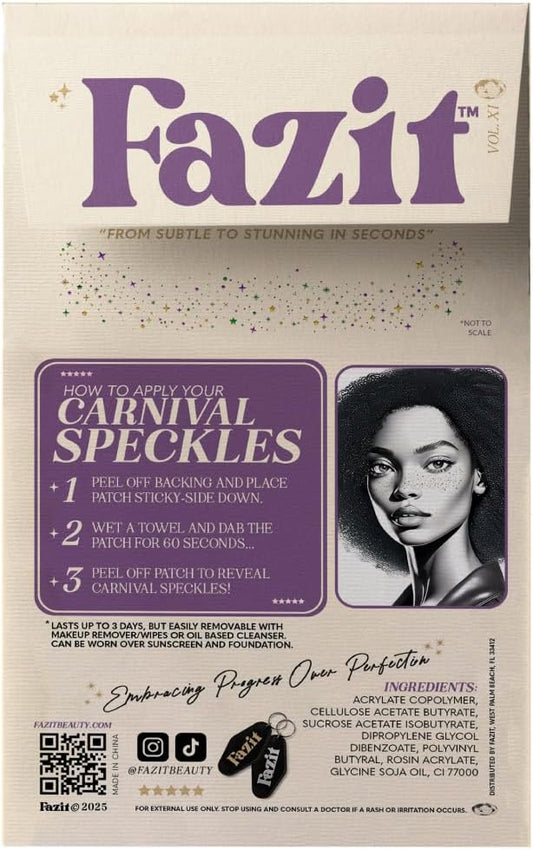 Fazit Makeup Patches - Carnival Speckles - Limited Edition - Glow Up Make-Up Patches - Cute Glitter Makeup Accessories for Women - Cosmetic Glitter for Face