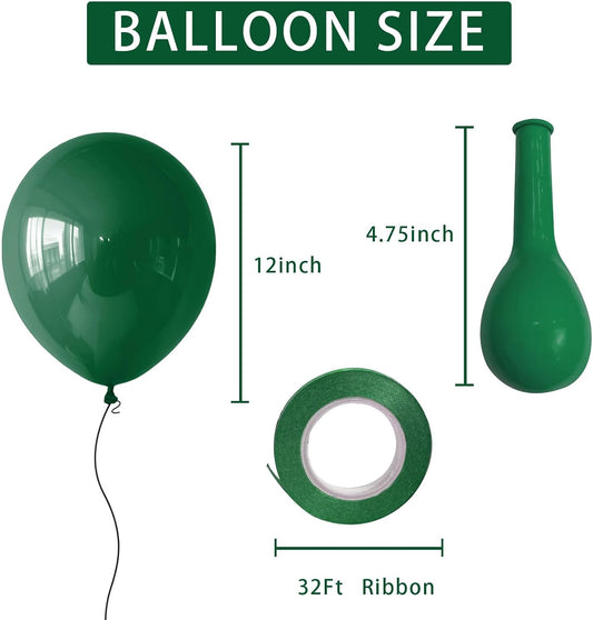 Green Balloons Green Birthday Decorations 100 Pack 12 inch Round Party Balloons for Dark Green Themed Wedding Graduation Anniversary Christmas Birthday Party St Patricks Day Backdrop Decorations