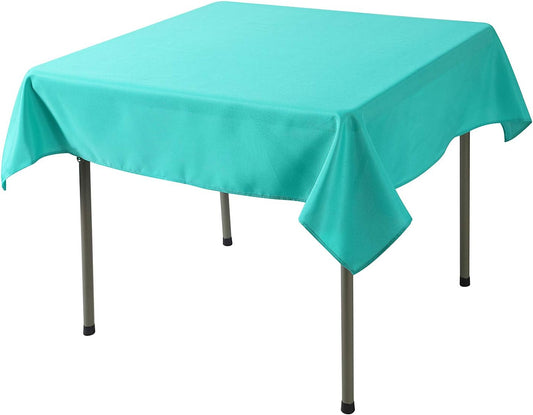 Cupuamon Square Tablecloth 52x52 inch Washable Polyester Fabric Table Cloth for Wedding Party Dining Banquet Decoration(52x52,Turquoise)