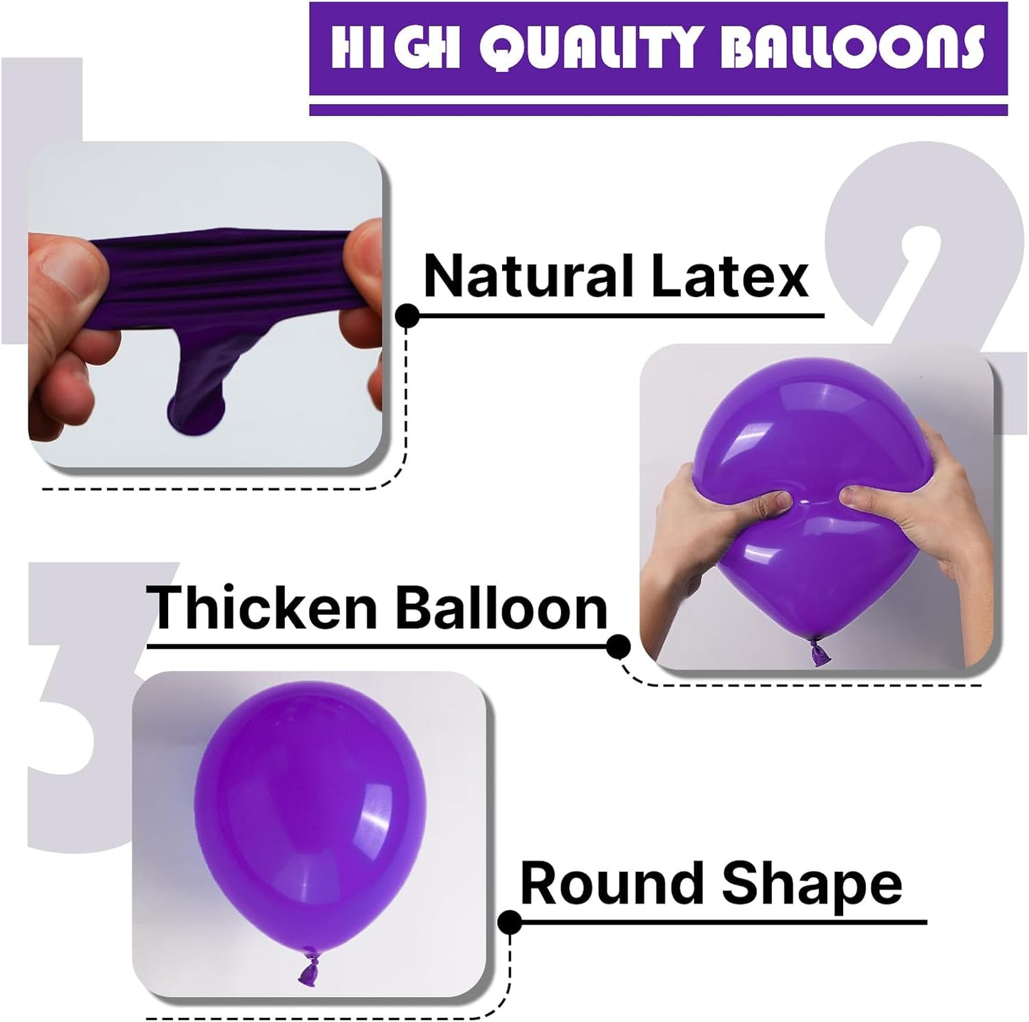 PartyWoo Dark Purple Balloons 50 pcs 5 Inch Small Mini Royal Purple Balloons for Graduation Halloween Mardi Gras Ramadan Eid Wedding Baby Shower Anniversary Birthday Party Decorations Purple-Y16