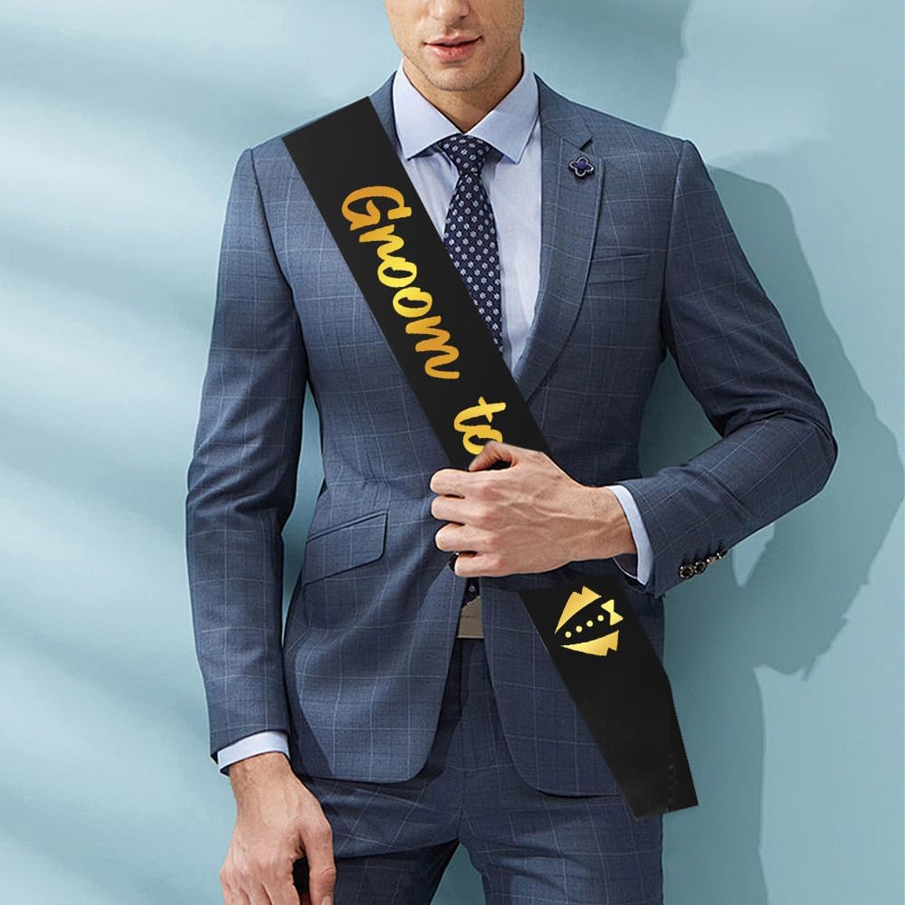 Groom To Be Sash Black Groom Sash With Gold Foil For Bachelor Party Accessories Bachelor Party Decorations Bachelorette Gifts For Croom To Be Gifts Bachelorette Accessories Wedding Engagement