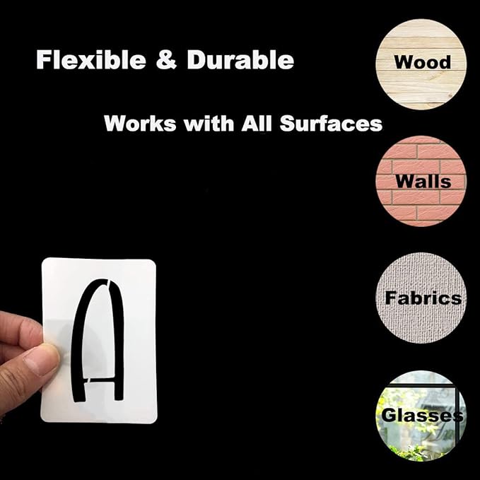 1.5 Inch Alphabet Letter Stencils for Painting - 42 Pack Letter and Number Stencil Templates with Signs for Painting on Wood, Reusable Letters and Numbers Stencils for Chalkboard Wood Signs & Wall Art