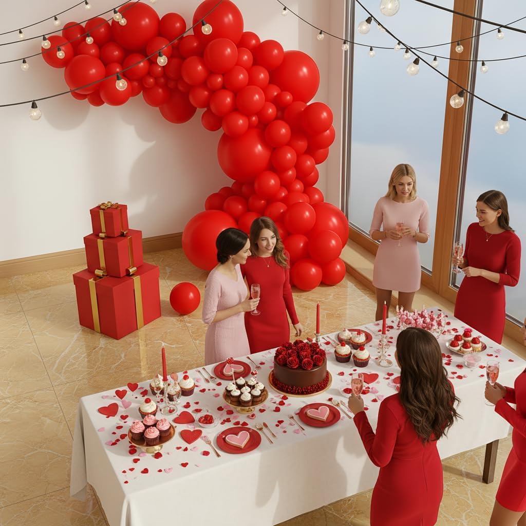 Balloon Garland Arch Kit – 146 Pcs Red Balloons for Baby Shower, Birthday, Gender Reveal, Wedding Party – DIY Kit by Vellax™