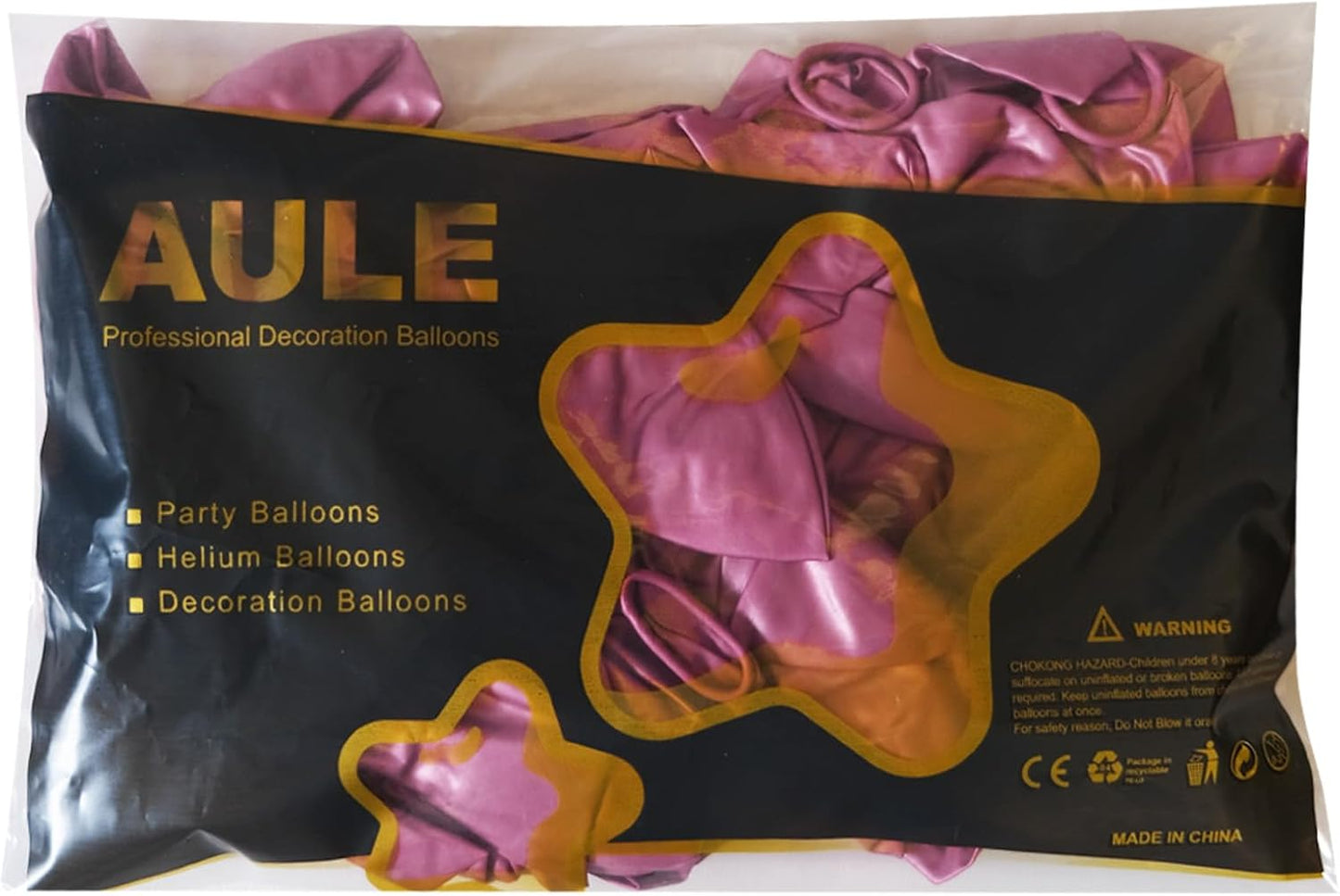 AULE Metallic Hot Pink Balloons 5 inch 50 Pcs Hot Pink Latex Balloons Chrome Helium Shiny Thicken Balloon Perfect Party Decoration for Wedding Birthday Baby Shower Graduation Christmas Carnival