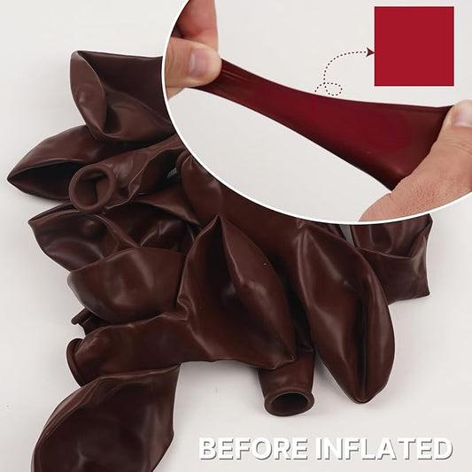 PartyWoo Burgundy Balloons 85 pcs Different Sizes of 18 12 10 5 Inch Dark Chestnut Red Maroon Balloon Arch Kit Garland for Birthday Graduation Anniversary Cherry Casino Party Decorations Red-Y62