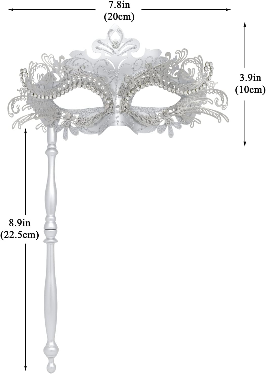 Coddsmz Masquerade Mask with Stick Venetian Mask Mardi Gras Decorations for Womens Halloween Costume Mask