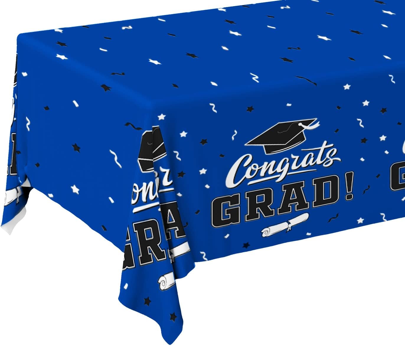 Graduation Decorations 2025, Gongrats Grad Tablecover for Graduation Party Supplies, 3 pcs Class Blue Table Cloths, 54"x108"