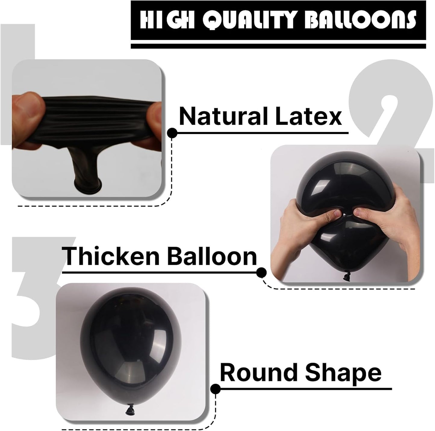 PartyWoo Black Balloons 100pcs 5 Inch Black Matte Latex Helium Balloons for Birthday Wedding Anniversary Graduation Bachelorette Engagement Bridal Shower Retirement Party Decorations Black-Y18